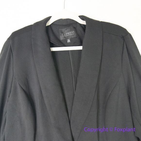 New! Eloquii black blazer one button, shoulder pads, size 20 - Picture 2 of 14